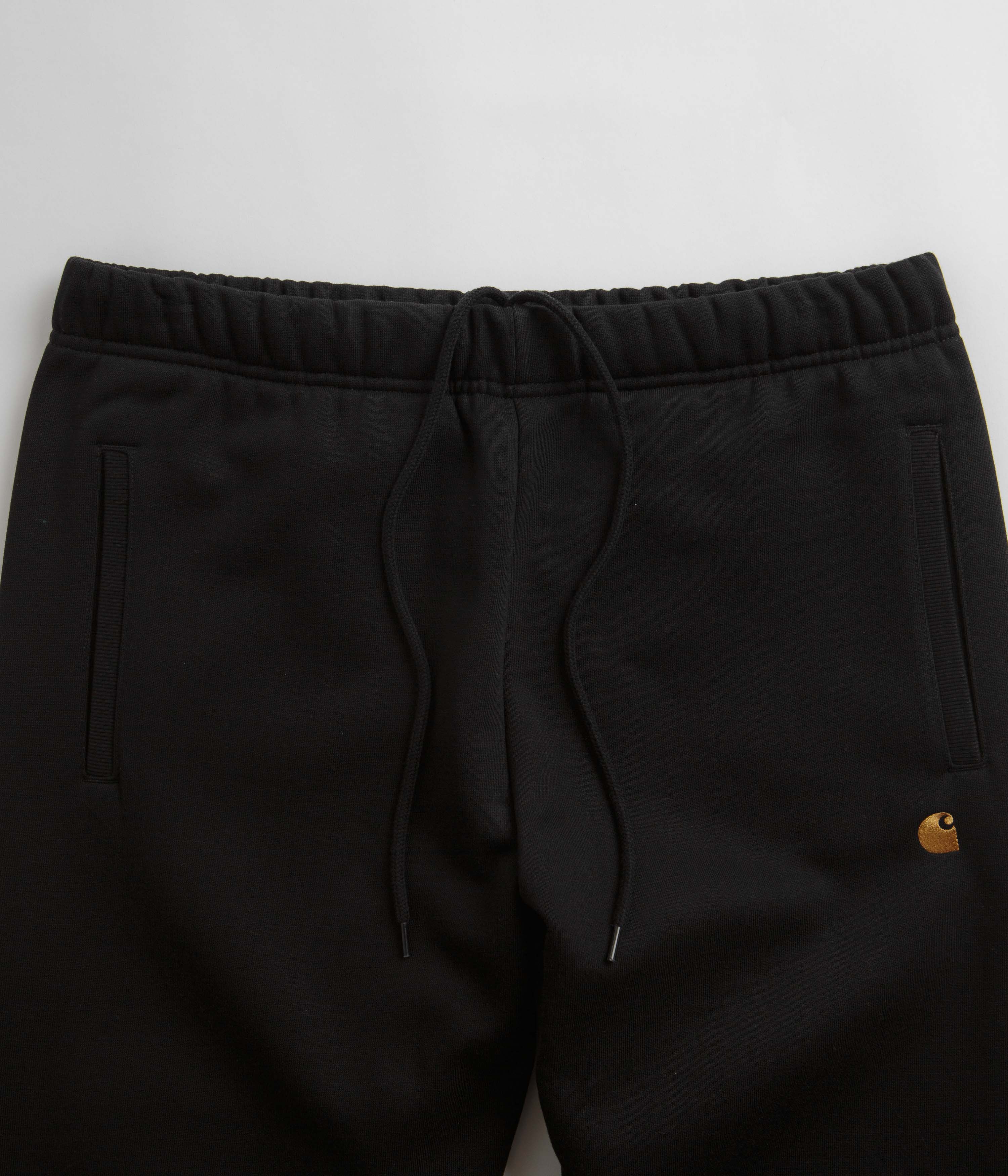 Carhartt Chase Sweatpants - Black / Gold / Black - Image 4
