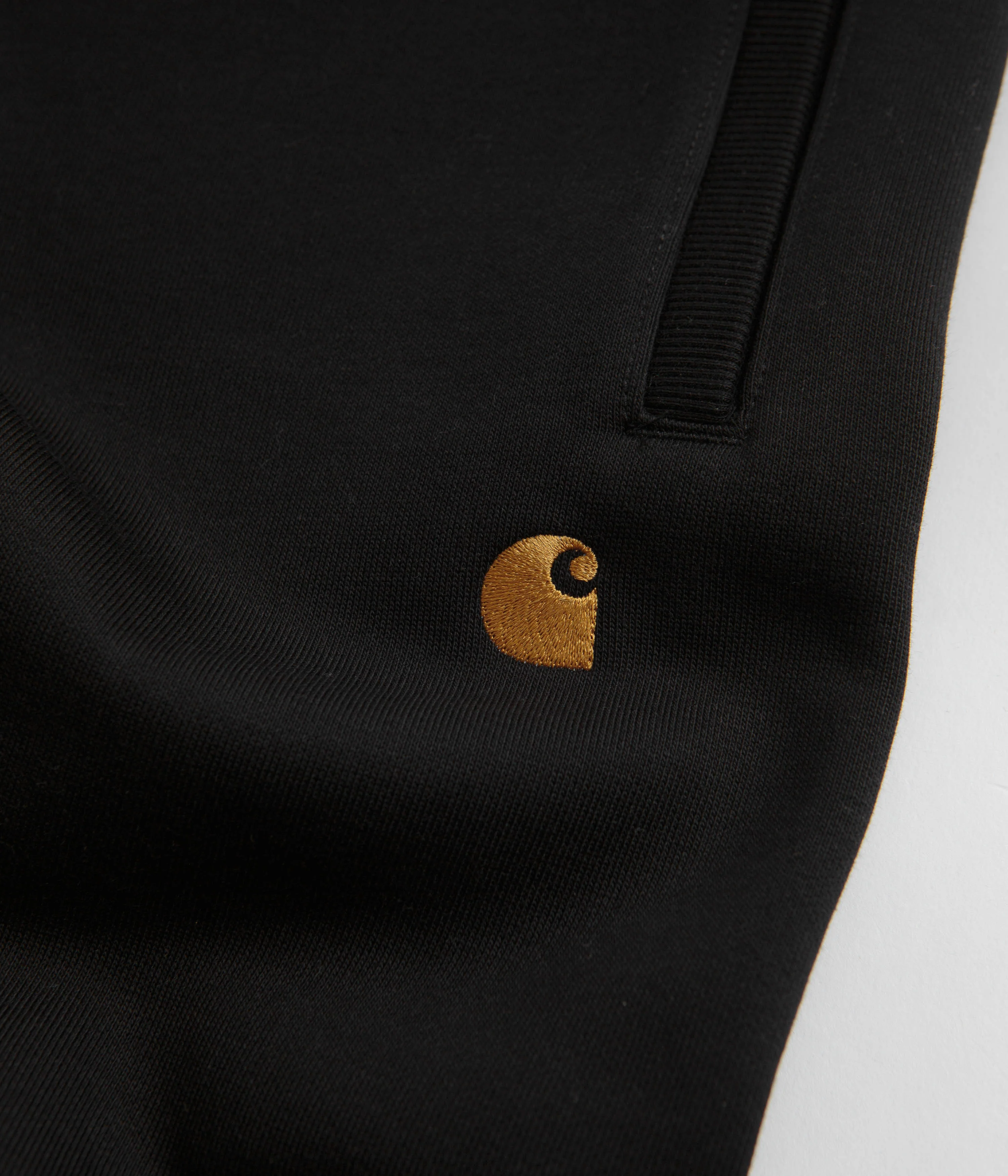 Carhartt Chase Sweatpants - Black / Gold / Black - Image 6