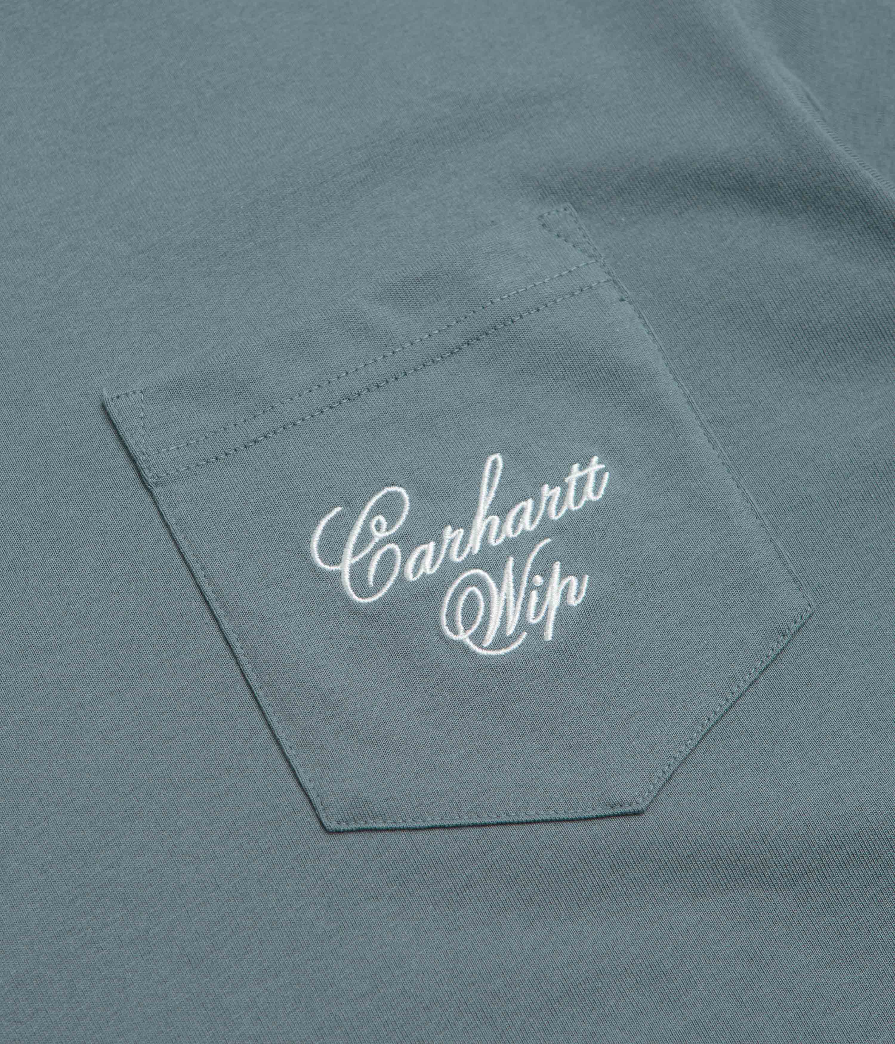 Carhartt Longhand Pocket T-Shirt - Cozy Blue / White - Image 3