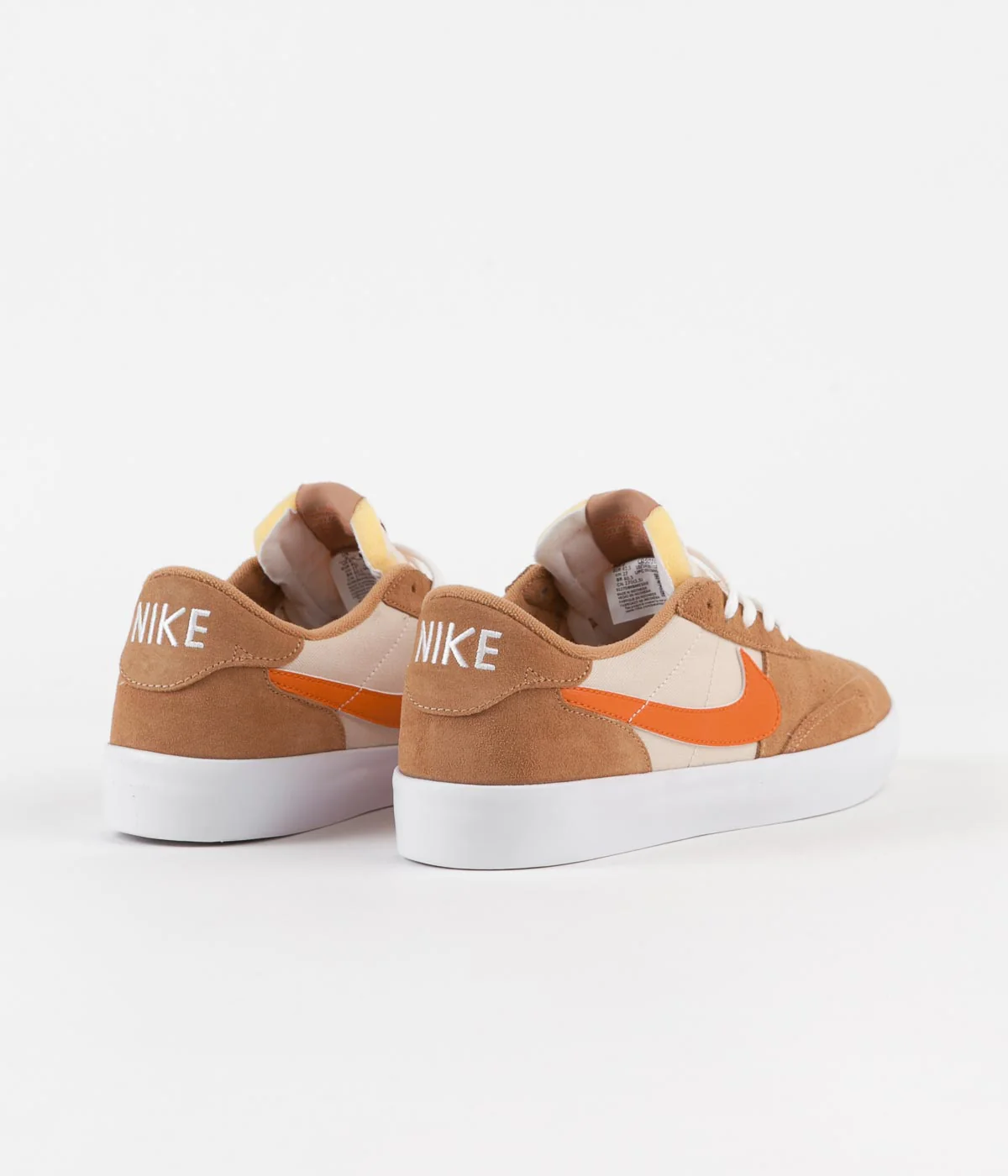 Nike SB Heritage Vulc Shoes - Flax / College Orange - Oatmeal - White - Image 4