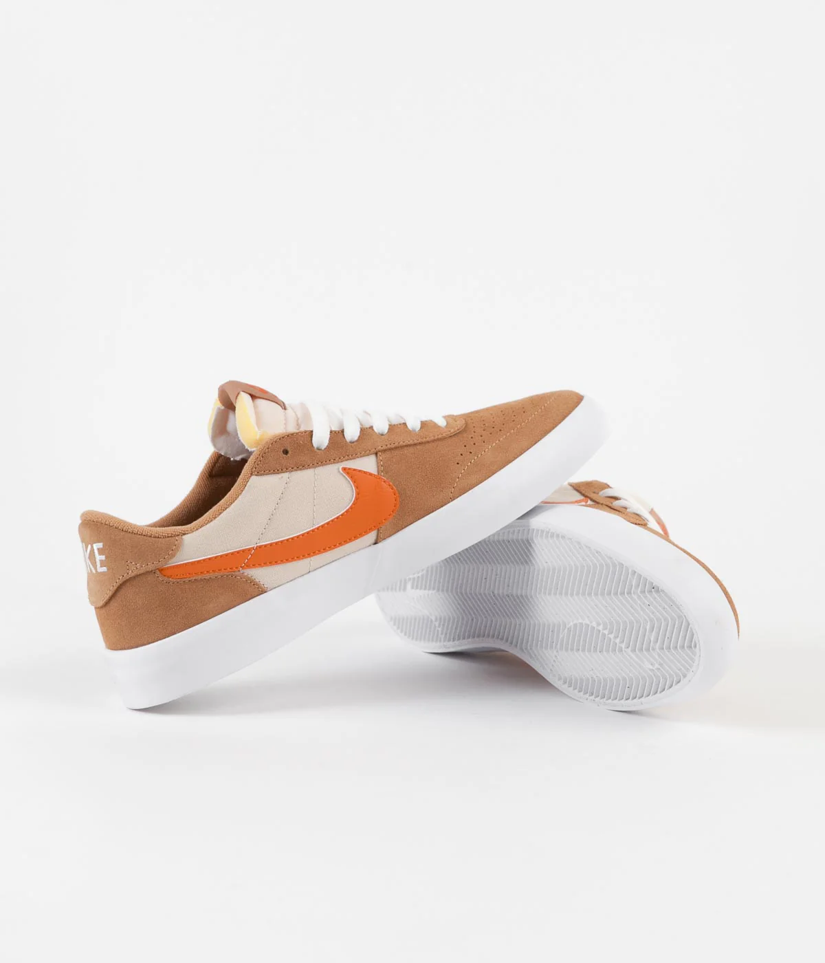 Nike SB Heritage Vulc Shoes - Flax / College Orange - Oatmeal - White - Image 5
