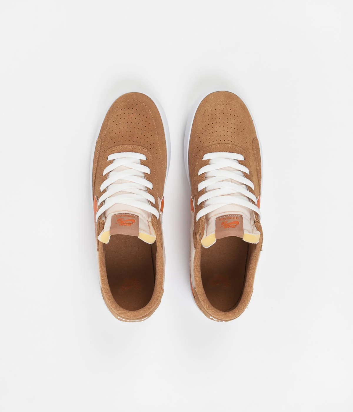 Nike SB Heritage Vulc Shoes - Flax / College Orange - Oatmeal - White - Image 7