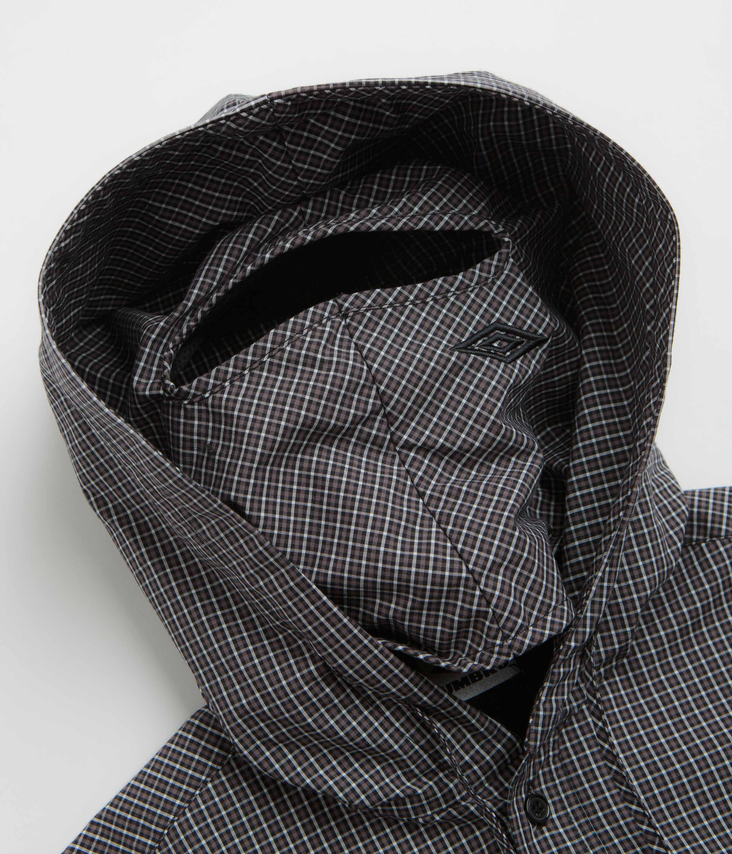Umbro Gingham Masked Shirt Jacket - Coffee Brown / White Black - Image 5